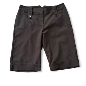 Vintage 90s M.K.M. Designs Chocolate Brown Bermuda Dress Shorts, Women's Size 13